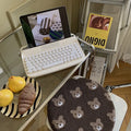 Axyaa Cozy Jacquard Lamb Wool Seat Cushion - Bear Stripe Design