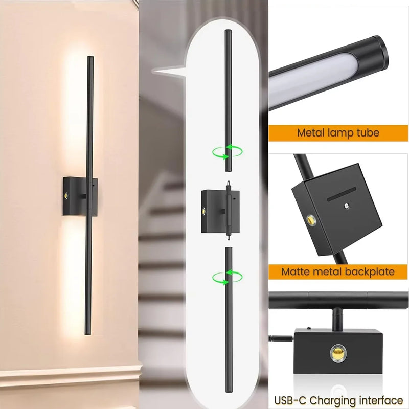 Axyaa Rotatable LED Wall Lamp: Warm Light for Living Room, Bedroom, Hallway
