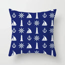 Axyaa Blue Mediterranean Compass Anchor Pillow Cover 45x45cm