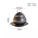 Axyaa Ceramic Egg Shape Bowl with Lid for Soup and Desserts