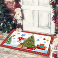 Christmas Dwarf Print Floor Mat for Living Room and Balcony Decoration by Axyaa