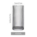 Axyaa Striped Glass Cup for Coffee, Juice, Milk - Ideal for Home & Hospitality