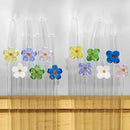 Axyaa Flower Glass Straws: Reusable Drinking Straw Set for Smoothies, Cocktails & More