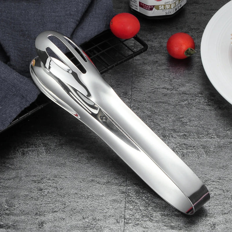 Axyaa Stainless Steel Kitchen Tongs - Multipurpose BBQ Meat Clips & Ice Cube Clamp