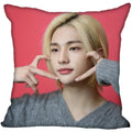 Axyaa Satin Hwang Hyunjin Pillow Cover - Decorative Bedroom Office Pillowcase Square Zipper Case