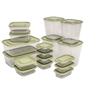 Axyaa Kitchen Storage Container Set - 17 Pcs Transparent Food Organizer Jars