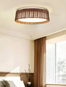 Axyaa Wabi Sabi Rattan Master Bedroom Ceiling Light Zen Tea Room Retro Chinese Style