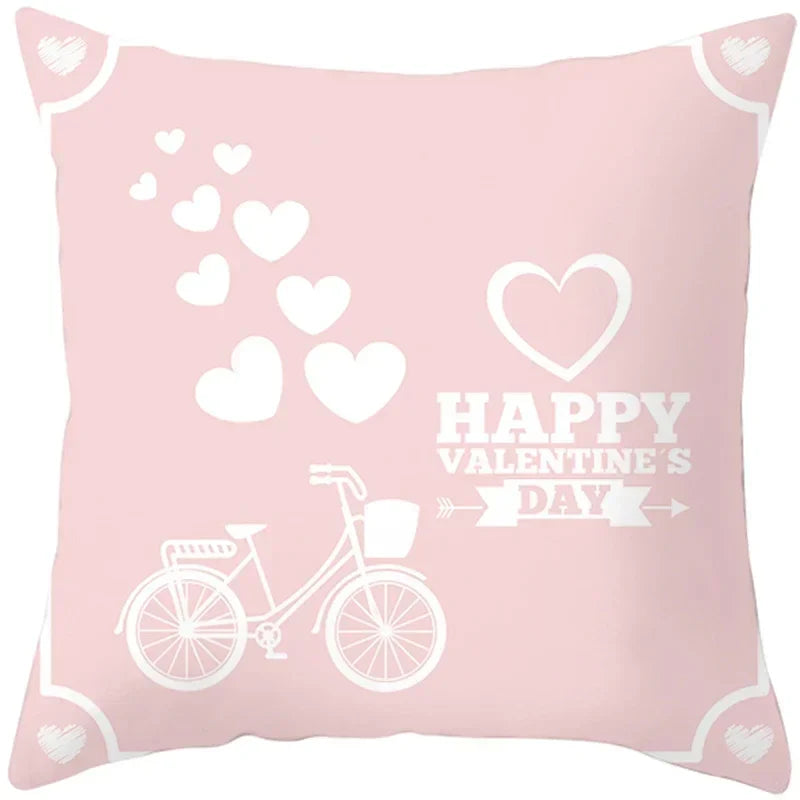 Axyaa Valentine's Day Parchment Pillow Set for Home Sofa, Square Pillowcase
