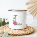 Floral Enamel Mugs: Vintage Design by Axyaa - Perfect for Coffee, Tea, and Desserts