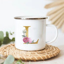 Floral Enamel Mugs: Vintage Design by Axyaa - Perfect for Coffee, Tea, and Desserts