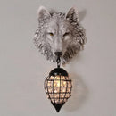 Axyaa Wolf Crystal Resin Wall Sconce Light for Home Decor