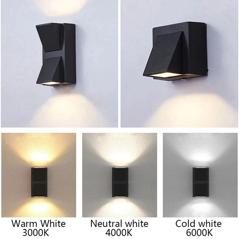 Axya Black Aluminum Wall Sconce Light for Outdoor Garden Balcony