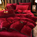 Axyaa Deluxe Milk Fleece Queen Size Bedding Set for Cozy Winter Nights