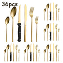 Axyaa Stainless Steel Tableware Set, 48pcs, Dishwasher Safe, Steak Knife, Classic Design
