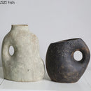 Axyaa Retro Ceramic Vase with Creative Handle for Table Decoration and Flower Arrangement