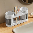 Axyaa Bathroom Essentials Set: Toothbrush Holder, Toothpaste Shelf, Cup Holder