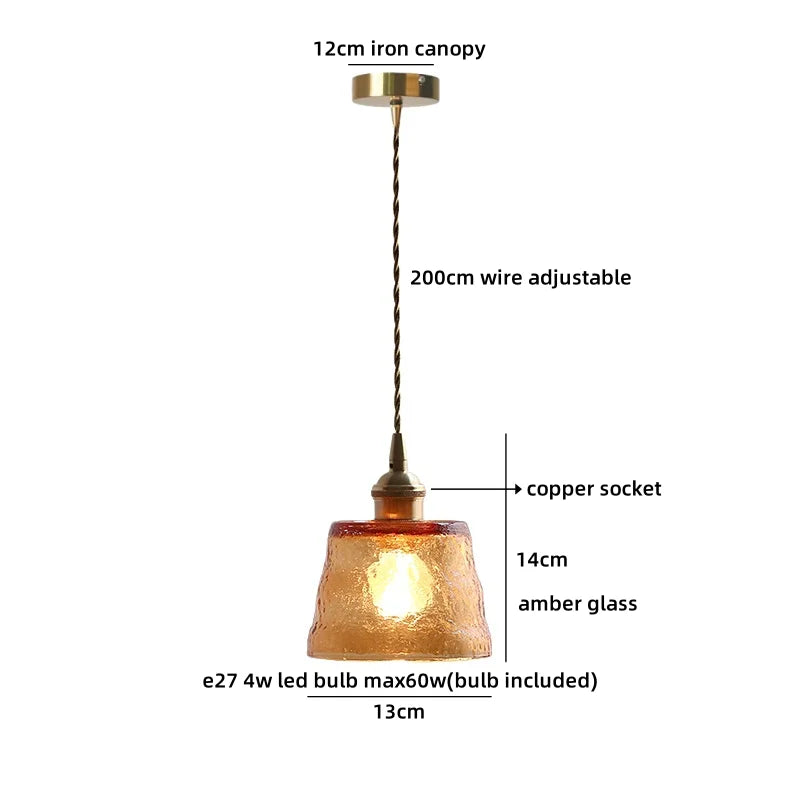 Axyaa Wood Glass LED Pendant Light Headboard Chandelier Black Walnut