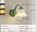Axyaa Flower Back Wall Lamp Retro Cream Countryside Style for Bedroom & Living Room