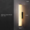 Axyaa Marble Wall Light Black Gold Copper Stone Brass Sconce for Parlor Bedroom