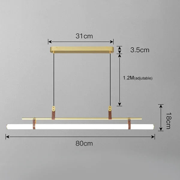 Axyaa Nordic Restaurant Pendant Light - Minimalist Luxury Strip Light