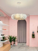 Axyaa Cloud Feather Chandelier: Modern Minimalist Design for Bedroom & Living Room