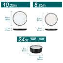 Axyaa 18/36 Piece White Black Ceramic Plate Sets Dinnerware Collection