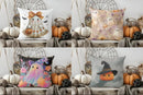 Cute Ghost with Pumpkin Halloween Pillow Cover by Axyaa - For Sofa, Bedroom, Car