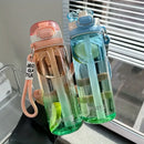 Axyaa 750ML Gradient Straw Water Bottle: Leak-proof, Portable for Sports, Gym, Camping