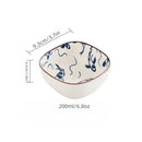 Axyaa Ceramic Square Snack Plate for Sushi, Yakiniku, Dried Fruit & Cutlery