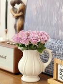 Axyaa Cerc Flower Vase: Luxury Decor for Living Room, European Style, Frosted Glass
