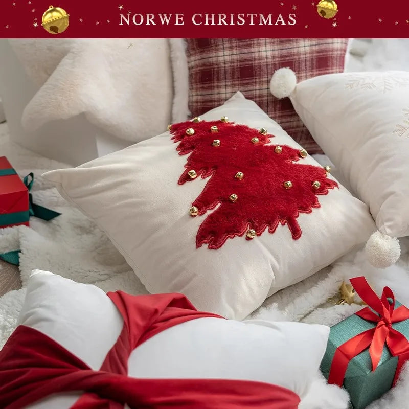 Axyaa Christmas Bell Pillow Cover - Holiday Tree Decoration & Gift