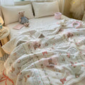 Axyaa Cartoon Rabbit Flannel Blanket: Winter Cozy Throw for Bed, Sofa, Travel