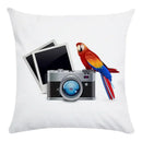 Axyaa Parrot Bird Decorative Throw Pillow Cover - Colorful Polyester Sofa Pillow Cover
