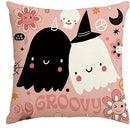 Axyaa Cute Ghost Halloween Pink Throw Pillow Cover 40X40cm