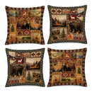 Axyaa Wildlife & Lake Theme Decorative Pillow Cover for Sofa, Bedroom & Car