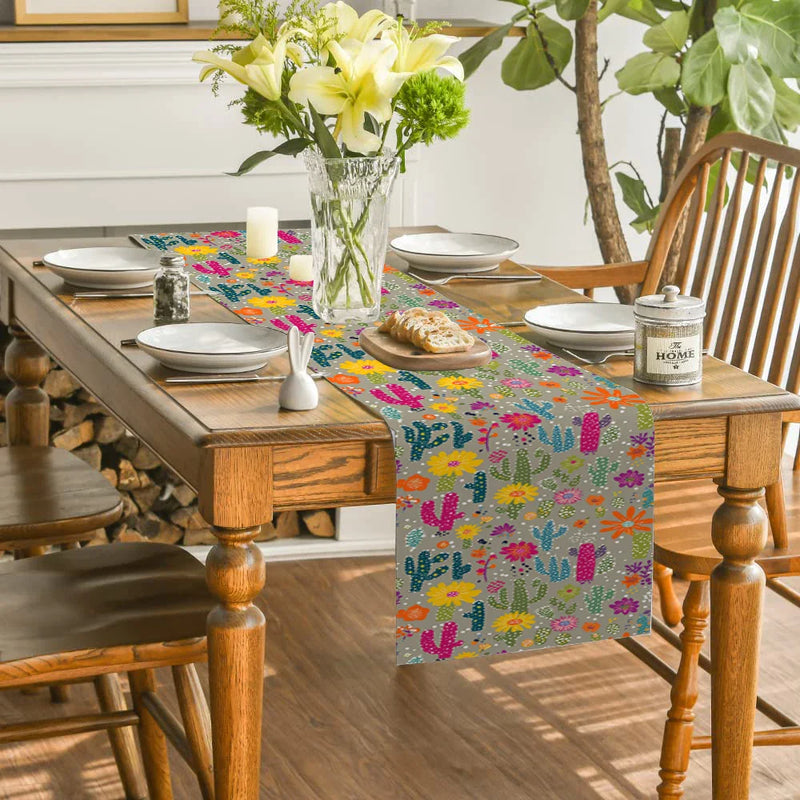 Axyaa Cactus Flower Table Runner for Home and Party Decor