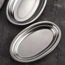 Axyaa Oval Stainless Steel Steamed Fish Plate Korean BBQ Rice Noodle Gold Plate