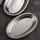 Axyaa Stainless Steel Oval Plate, Barbecue Rice Noodle Fish Plate