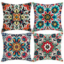 Axyaa Colorful Floral Pattern Pillow Covers for Sofa, Bedroom, Car