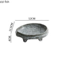 Axyaa Ceramic Dinner Plate - Irregular High Foot Sushi Plate for Restaurant Tableware