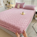 Axyaa Plush Velvet Fitted Sheet Set for Single and Couple Bedding