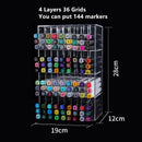 Axyaa Acrylic Marker Holder Desk Organizer for Office School Supplies Storage Shelf