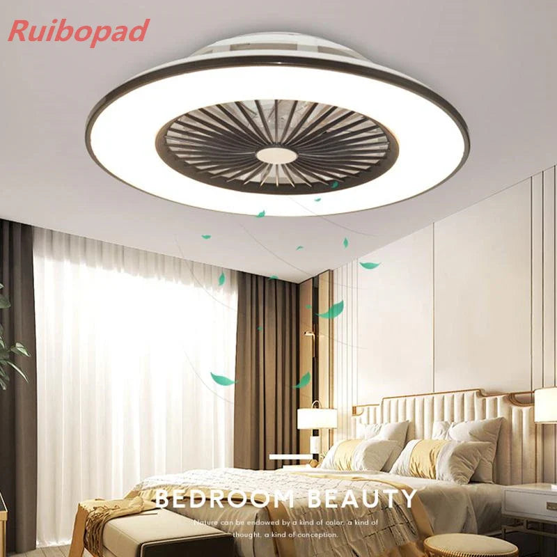 Axyaa 56cm Round LED Ceiling Fan with Remote Control and Modern Design