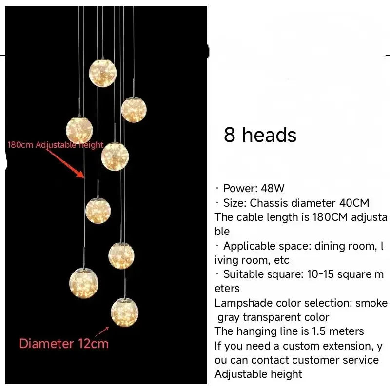 Axyaa Starry Sky Pendant Light for Modern Luxury Living Room Lighting