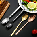 Axyaa Stainless Steel Dessert Fork and Spoon Set