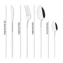 Axyaa 24-Piece Stainless Steel Dinnerware Set White Silver Flatware Tableware Kit