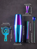 Axyaa Rainbow Boston Shaker Cocktail Bar Set Mixed Drink Martini Tools