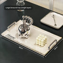Axyaa Rectangle Tray with Handles: Coffee Table Tea Cup & Jewelry Storage Plate