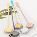Axyaa Stainless Steel Long Handle Spoon Set for Coffee Dessert Milkshake Ice Cream