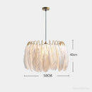 Axyaa Nordic Ostrich Feather Ceiling Light Chandelier for Dining & Bedroom